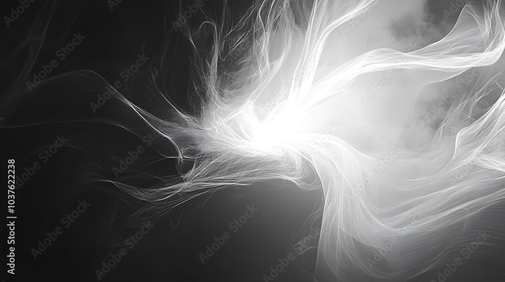 Leinwandbilder ethereal whispers an exploration of abstract smoke patterns in a dark background capturing the essen