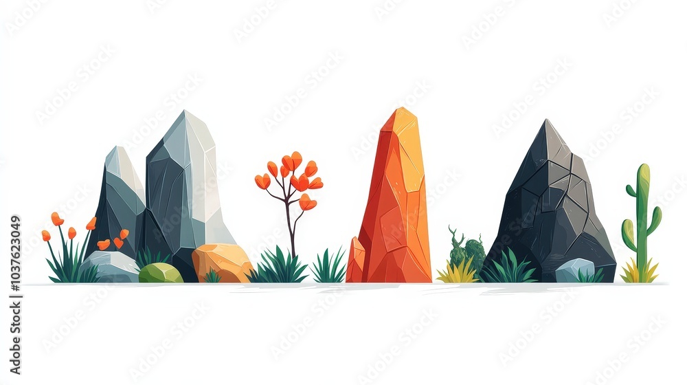 Poster minimalist low poly divider icons set with delicate chromatics for website design - 4 pieces game as