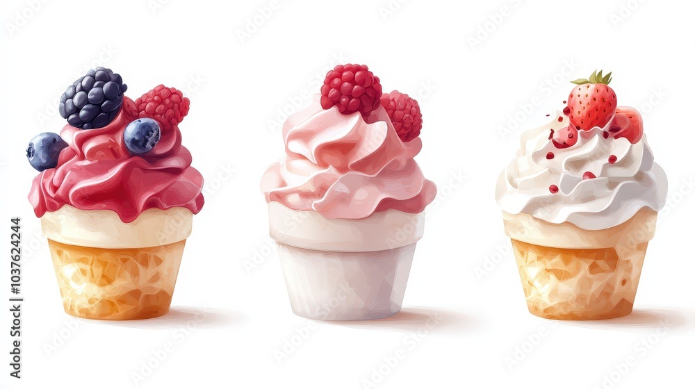 Poster colorful eton mess unity - set of 4 game asset style divider icons for website design with playful t