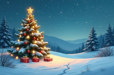 Pastel Christmas background, beautiful Christmas greeting card 