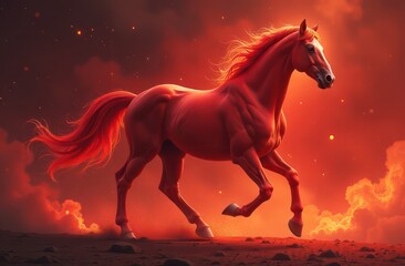 red fiery horse	
