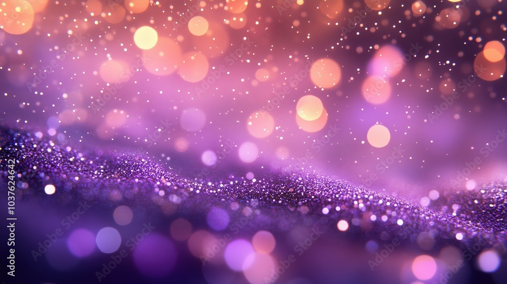 Poster a dreamy pastel lavender background with shimmering sparkles and ethereal floating particles creatin