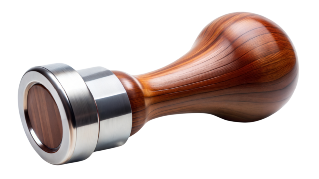 Wooden stamp on a transparent or white isolated background.