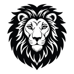 Obraz premium Lion head silhouette on white background