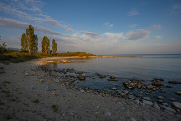 sunset over the lake