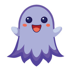 Obraz premium A flat-color cartoon character of ghost vector clipart on white background
