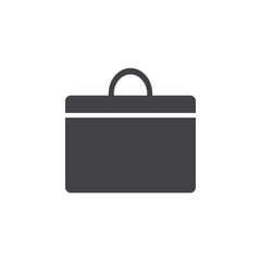 Briefcase icon Flat simple outline set
