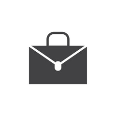 Briefcase icon Flat simple outline set