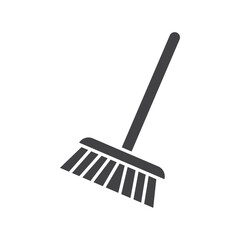 Broom icon Flat simple outline set
