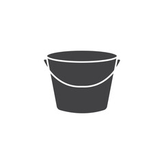Bucket icon Flat simple outline set