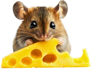 Curious mouse mice cheese, playful yellow isolated rodent, endearing rat small animal, charming cute mammal, whimsical creature delight
