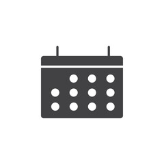 Calendar icon Flat simple outline set