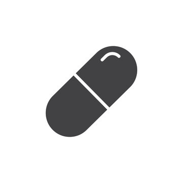 recommend clip art: Capsule icon Flat simple outline set