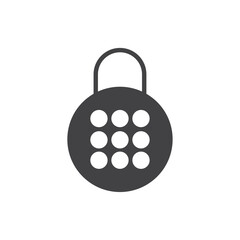 Code lock icon Flat simple outline set