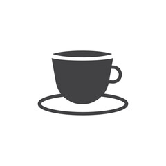 Coffee icon Flat simple outline set