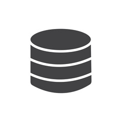 Database icon Flat simple outline set