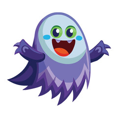 Obraz premium A flat-color cartoon character of ghost vector clipart on white background