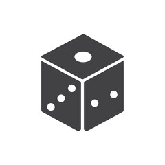 Dice Icon Flat simple outline set