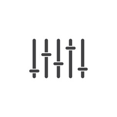 Equalizer icon Flat simple outline set