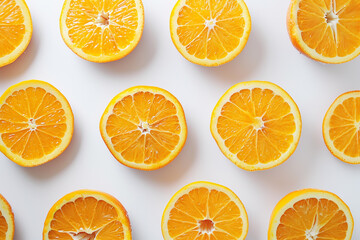 Fototapeta premium Close-up of Sliced Orange Arranged in an Aesthetic Manner