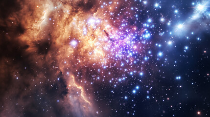 Obraz premium A vibrant cluster of stars against a dark backdrop, showcasing their twinkling brilliance