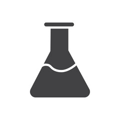 Flask icon Flat simple outline set