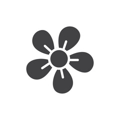 Flower icon Flat simple outline set