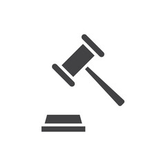 Gavel icon Flat simple outline set
