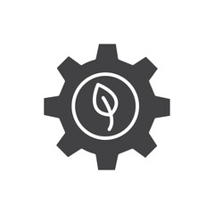 Green technology icon Flat simple outline set