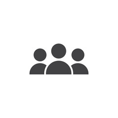 Group icon Flat simple outline set