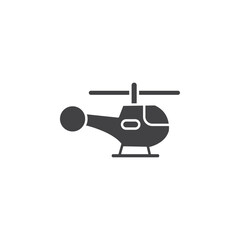 Helicopter icon Flat simple outline set