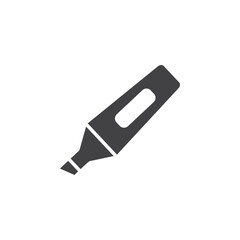 Highlighter icon Flat simple outline set