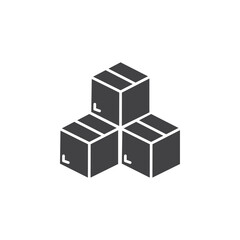 Inventory icon Flat simple outline set