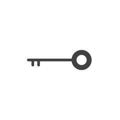 Key icon Flat simple outline set