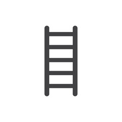 Ladder icon Flat simple outline set
