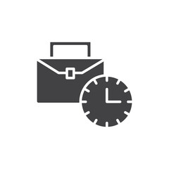 Office hours icon Flat simple outline set