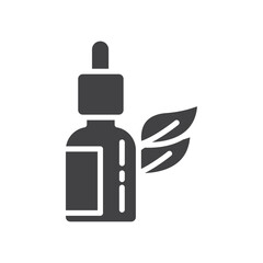 Oil dropper bottle icon Flat simple outline set