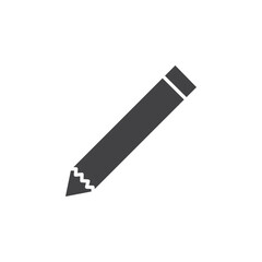 Pencil icon Flat simple outline set