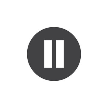recommend clip art: Pause icon Flat simple outline set