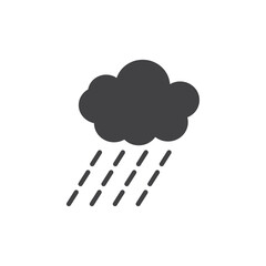 Rain icon Flat simple outline set
