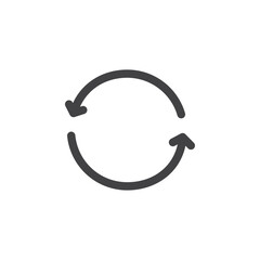 Reload button icon Flat simple outline set