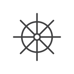 Obraz premium Ship wheel icon Flat simple outline set