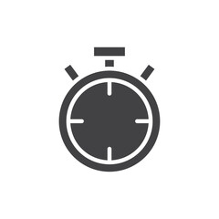 Stop watch icon Flat simple outline set