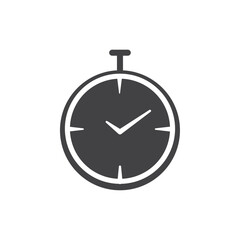 Time icon Flat simple outline set