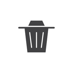 Trash icon Flat simple outline set