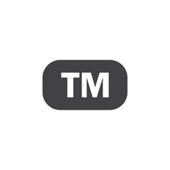 TM trademark icon Flat simple outline set