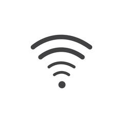 Wifi icon Flat simple outline set