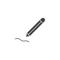 Writing icon Flat simple outline set