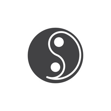 recommend clip art: Yin yang icon Flat simple outline set