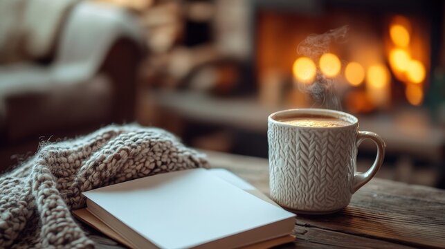 Blank White Sign Paper with Soft Glow - Cozy French Mille-Feuille Props in Macro Photography